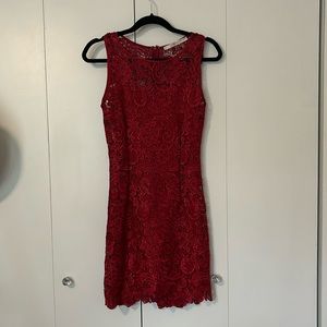 Red lace dress